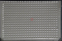 说明: Top view of plates containing dry DNA; red circle indicates well 13H
